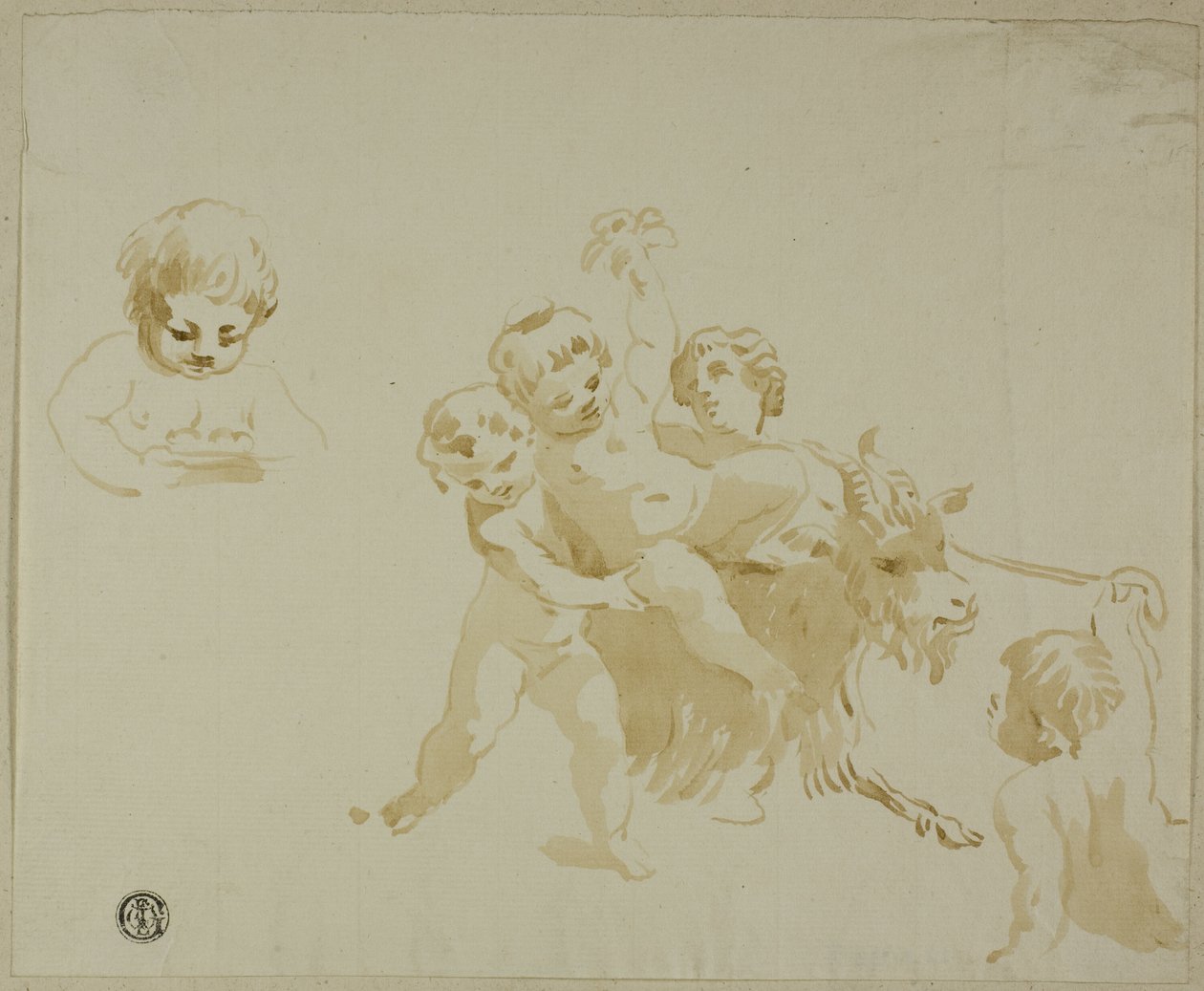 Putti játszik kecskével alkotó: Conte Antonio Maria Zanetti the Elder