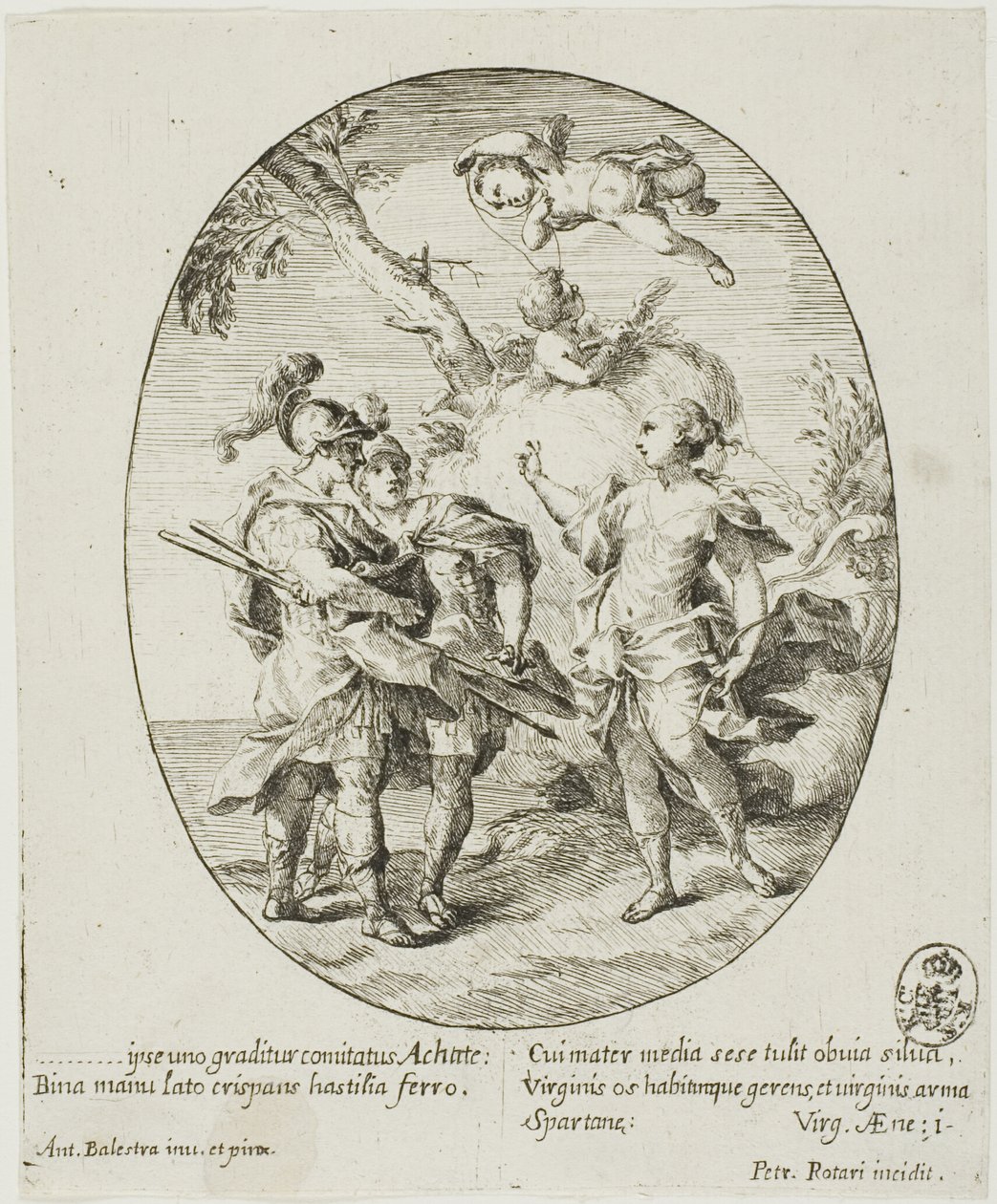 Aeneas, Venus és Achates alkotó: Conte Pietro Antonio Rotari