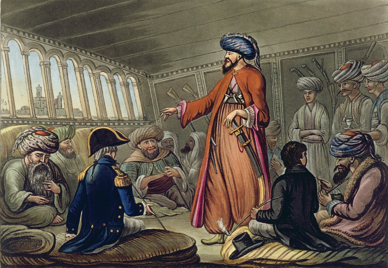 Egy mameluk üzenetet küld Mourad Beytől, vésette Joseph Constantine Stadler (fl.1780-1812) I. White, London, 1801 alkotó: Cooper Willyams