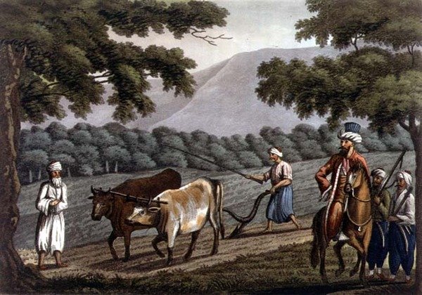 Mezőgazdaság Szíriában, metszett Joseph Constantine Stadler (fl.1780-1812) pub. írta: J. White alkotó: Cooper (after) Willyams