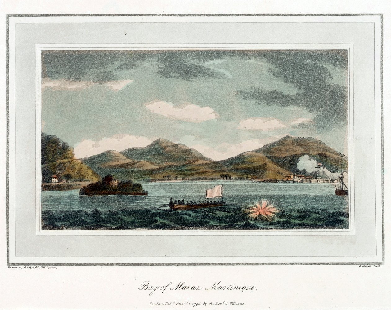 Maran Bay, Martinique. Lithográfia (56,6x43,4 cm), készítette Cooper Willyams tiszteletes (1762-1816). alkotó: Cooper (after) Willyams