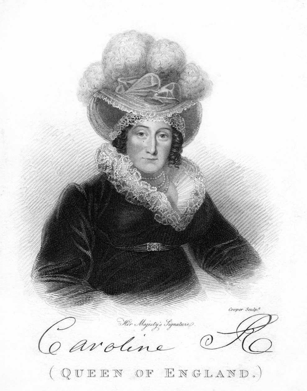 Caroline Amelia Erzsébet Brunswickből, IV. György királynője, 19. század. alkotó: Cooper