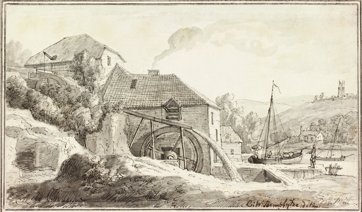 Ford Mill (tinta és WC papíron) alkotó: Copplestone Warre Bamfylde
