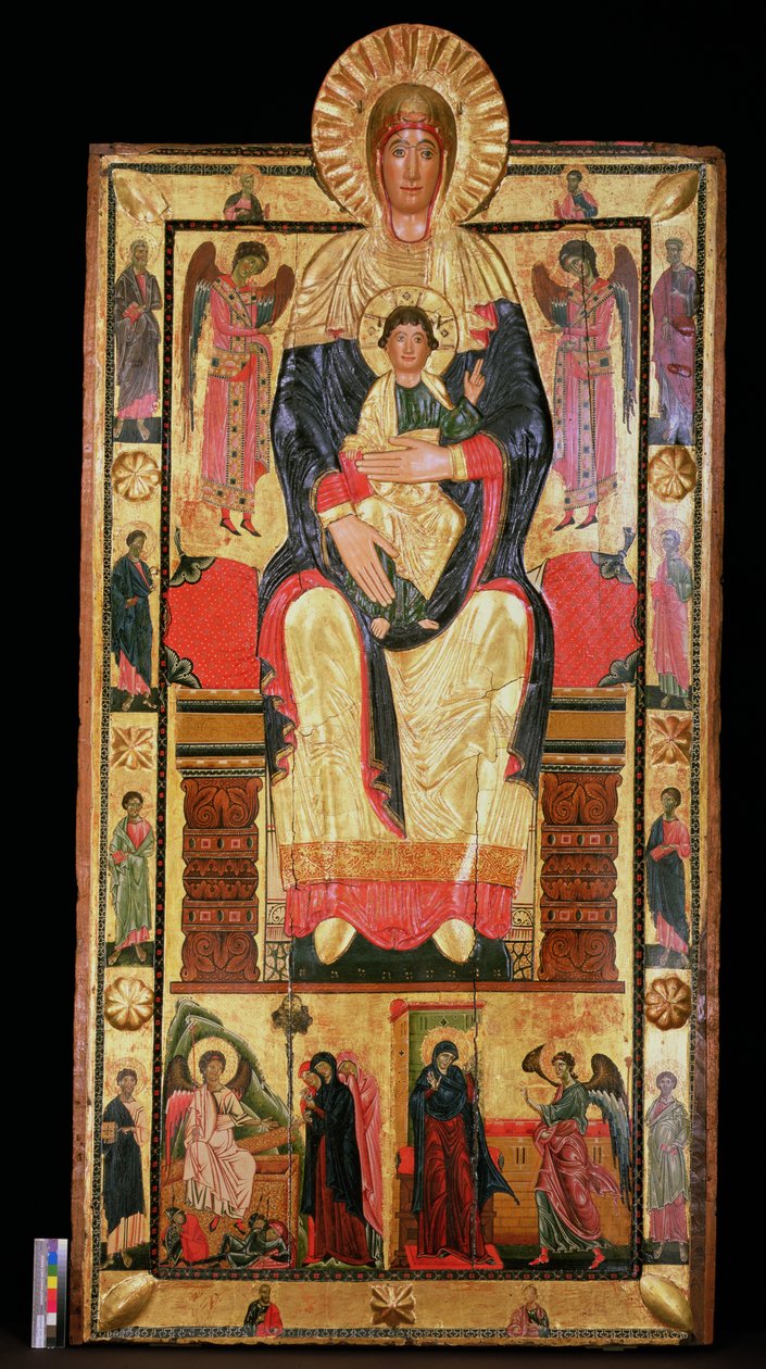 Madonna és gyermek (tempera és aranylevél a panelen) alkotó: Coppo di Marcovaldo