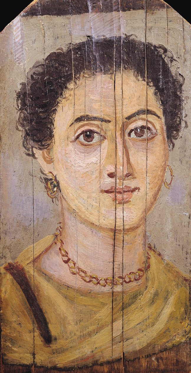 Fayum női portré (enkausztikus viasz, fa) alkotó: Coptic