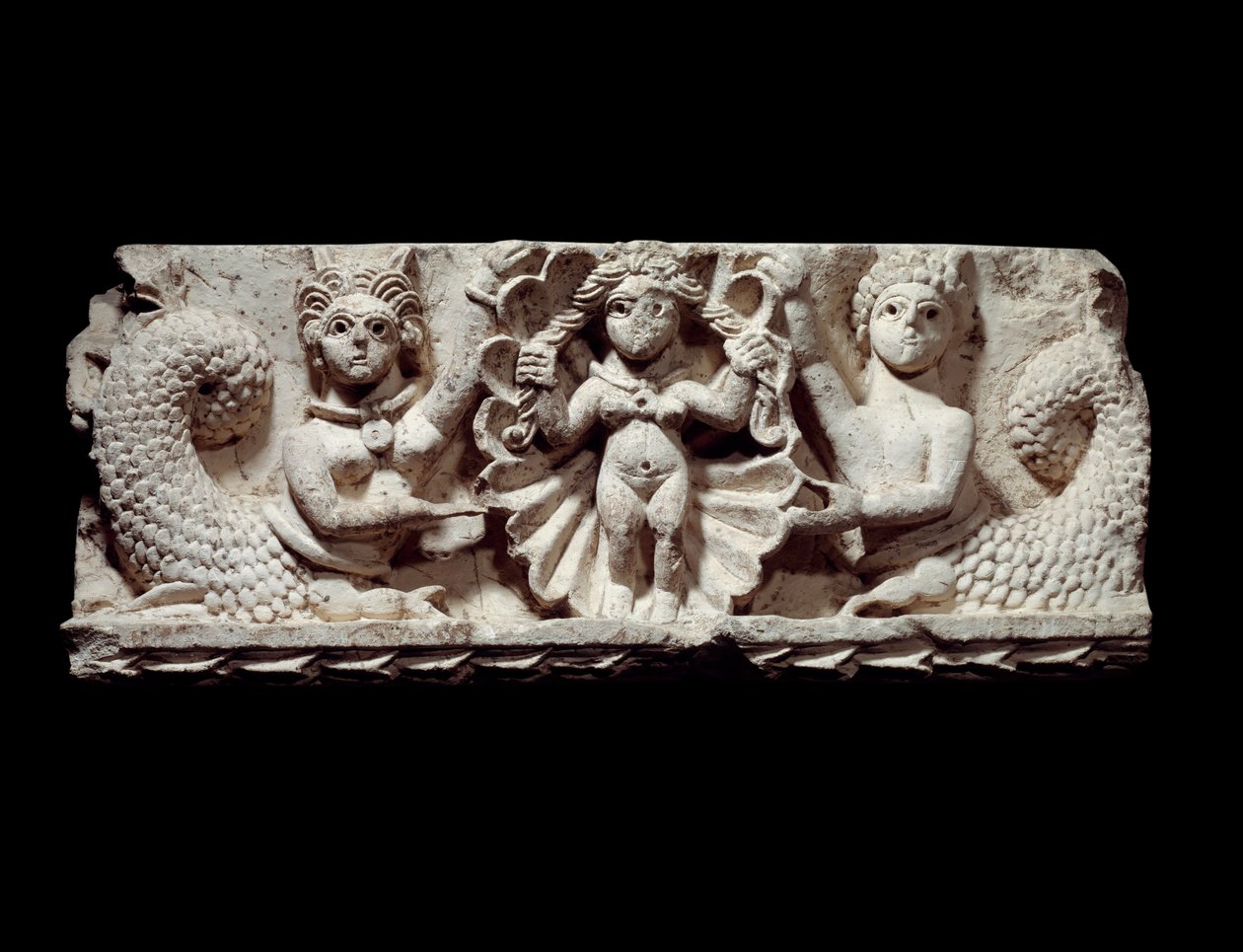 Kopt művészet: Vénusz (Aphrodité) születése. mészkő dombormű Egyiptomból. Kr.u. 5. század. V 0,71x0,29 m Párizs, Louvre múzeum alkotó: Coptic