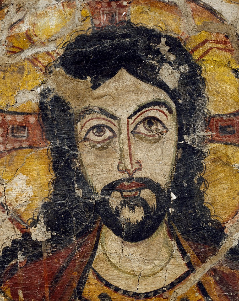 Krisztus feje két angyal által támogatott, 6-7. század (922031 részlet) alkotó: Coptic Coptic