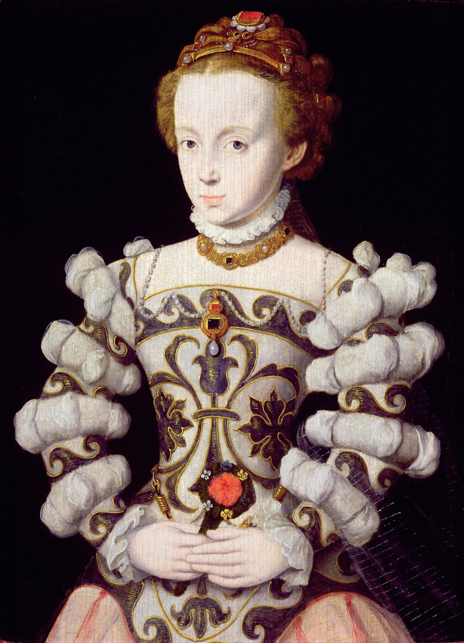 Rózsát tartó lány portréja (panel) alkotó: Corneille de Lyon