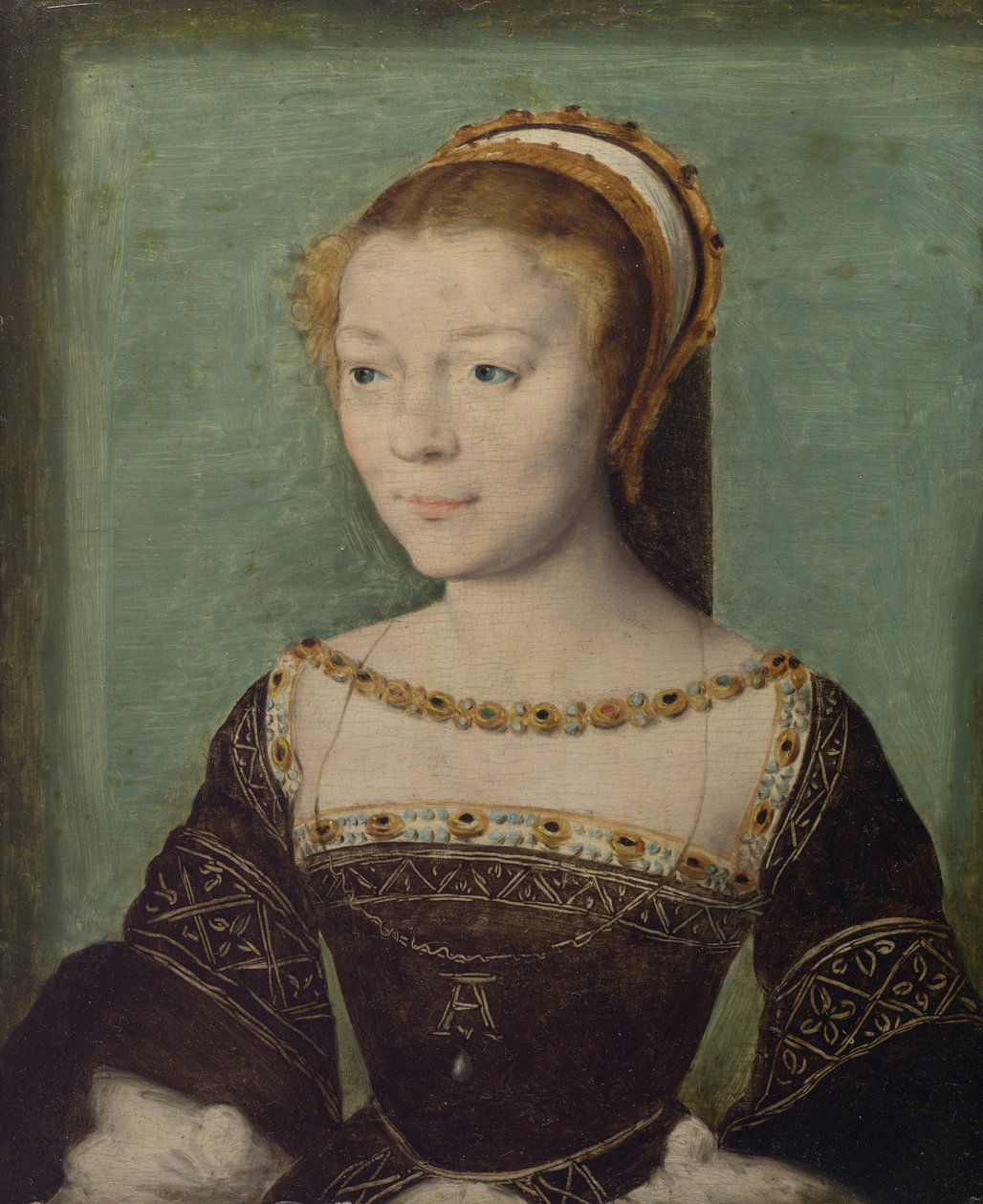 Anne de Pisseleu, Etampes hercegnője, 1535-40 körül. alkotó: Corneille de Lyon attr. to Corneille de Lyon attr. to