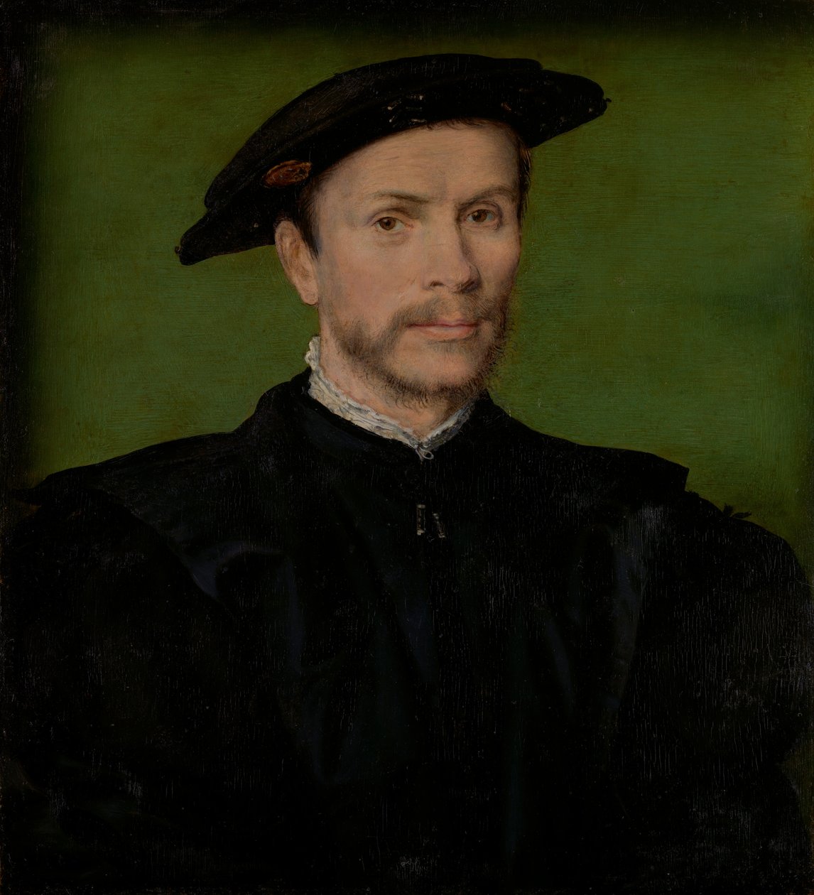 Egy fekete szakállas férfi portréja. alkotó: Corneille de Lyon