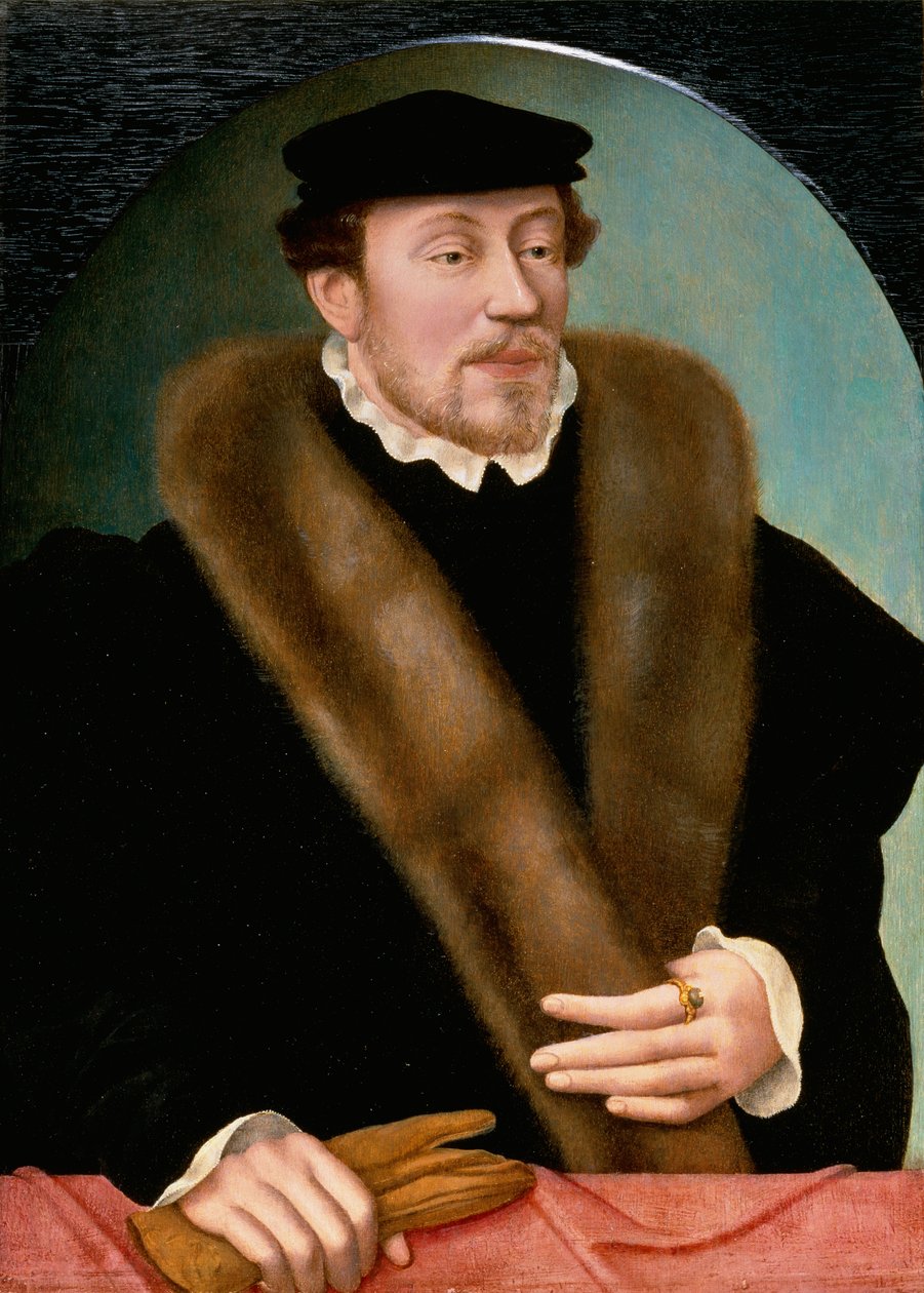 Egy úriember portréja dupla kalapban alkotó: Corneille de Lyon after Corneille de Lyon after