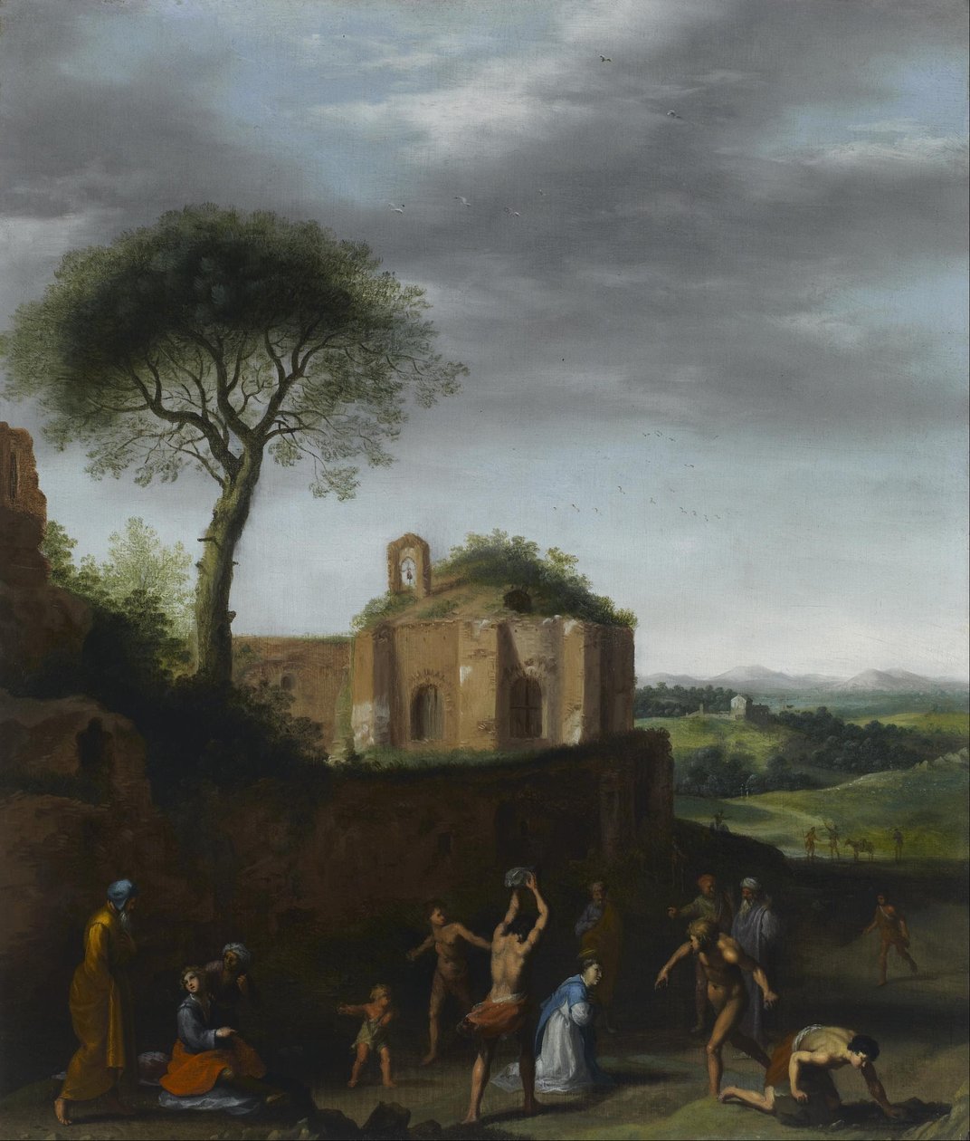 Szent István vértanúsága alkotó: Cornelis van Poelenburch