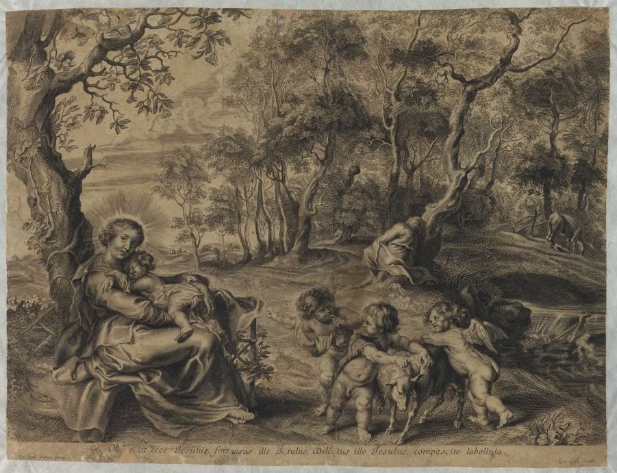 A Szent Család többi tagja Keresztelő Jánossal alkotó: Cornelis Galle the Elder