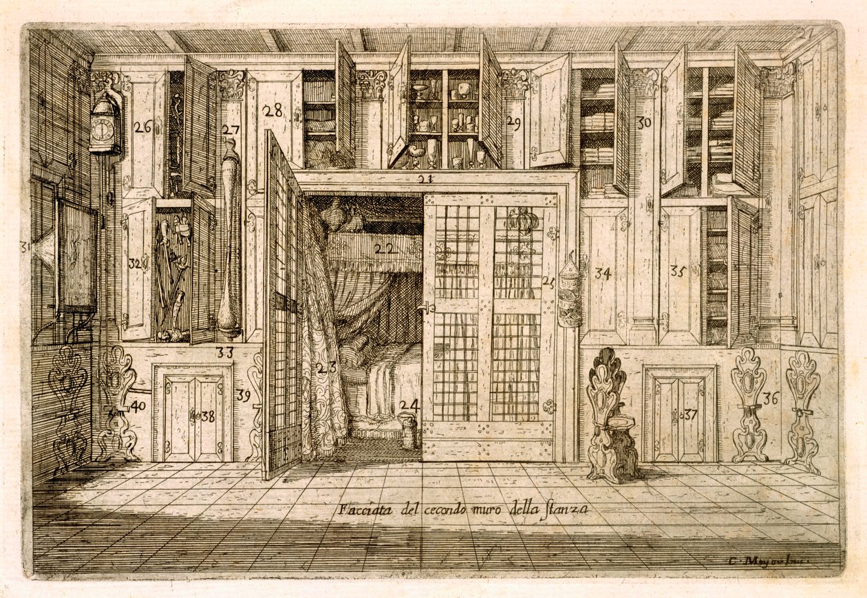 Interior, Drawing RoomTanulmány Cornelio Meyer Tudáskönyvéből, 1696, metszet (lásd: 255700) alkotó: Cornelis Jansz. Meyer