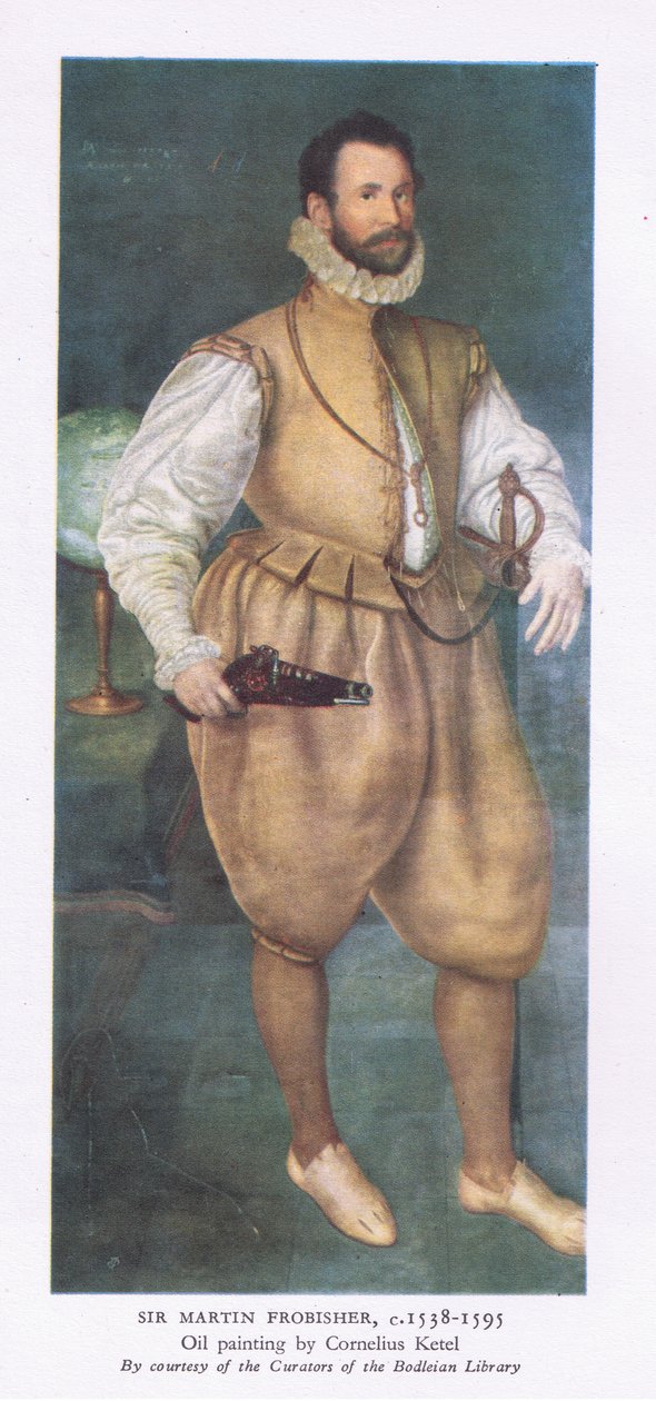 Sir Martin Frobisher (1538-1595), a Collins által kiadott British Adventure-ből, 1947 alkotó: Cornelis Ketel