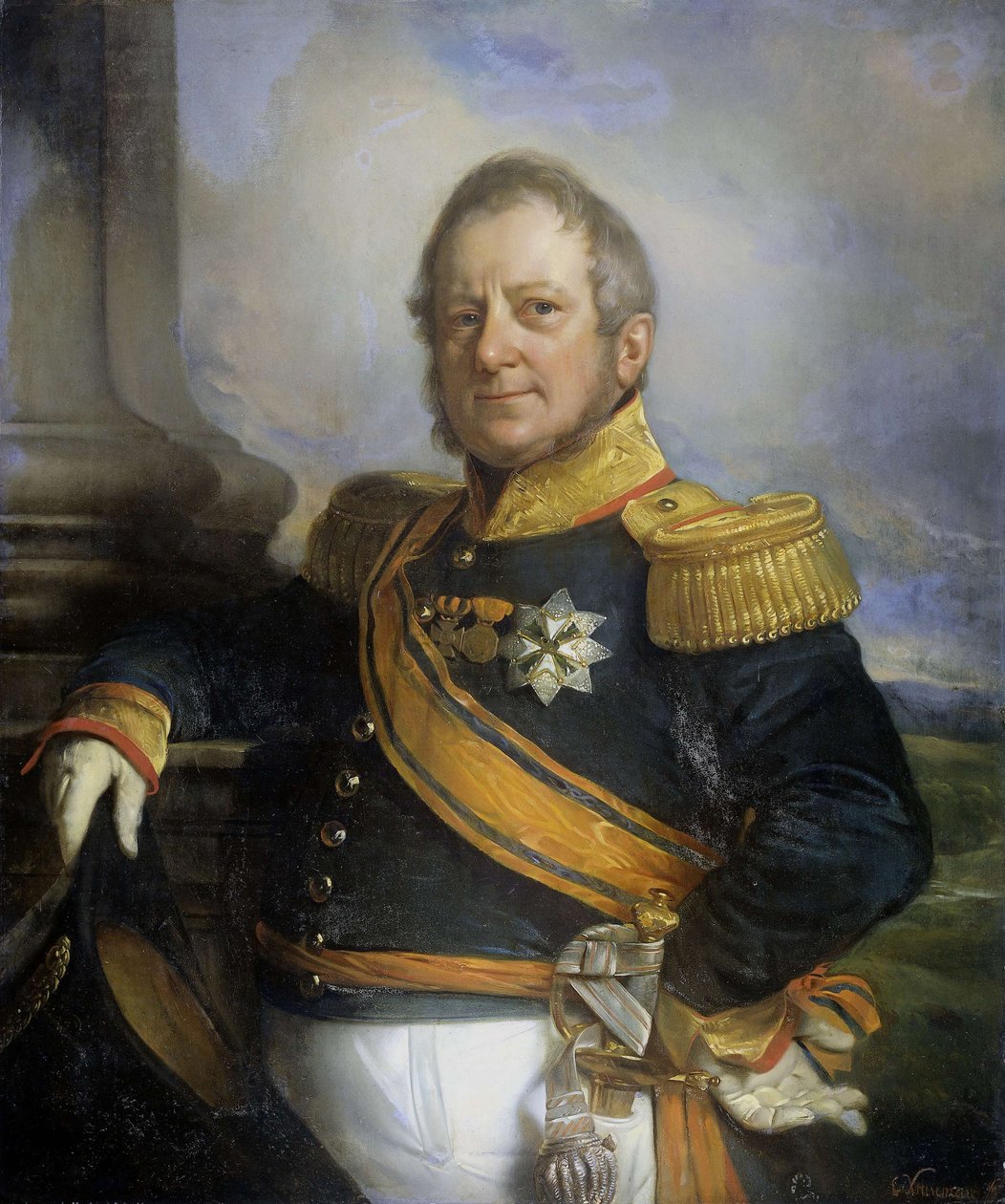 Hendrik Merkus, báró de Kock (1779–1845) hadseregparancsnok és 1826 után a holland kelet -indiai főkormányzó -arckép portréja alkotó: Cornelis Kruseman