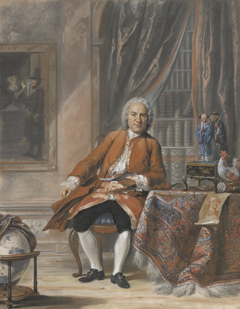 Joan Jacob Mauricius, Suriname főkormányzójának portréja, 1741 (pasztell, papíron) alkotó: Cornelis Troost