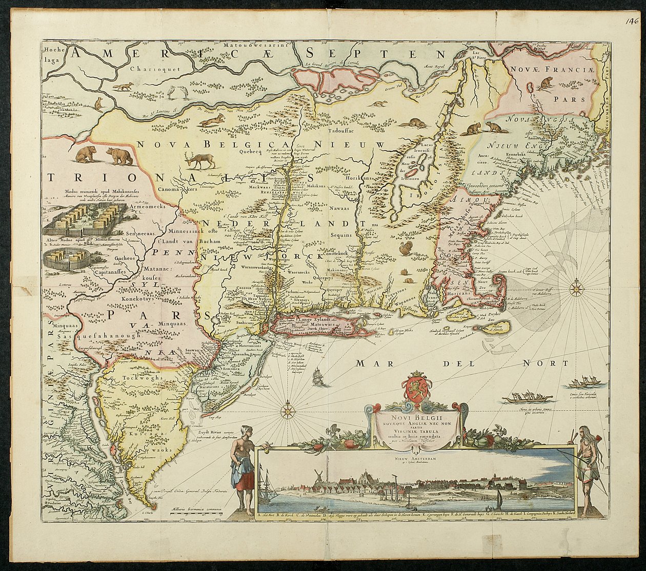 Novi Belgii, 1651 (színes litográfia) alkotó: Cornelis Visscher
