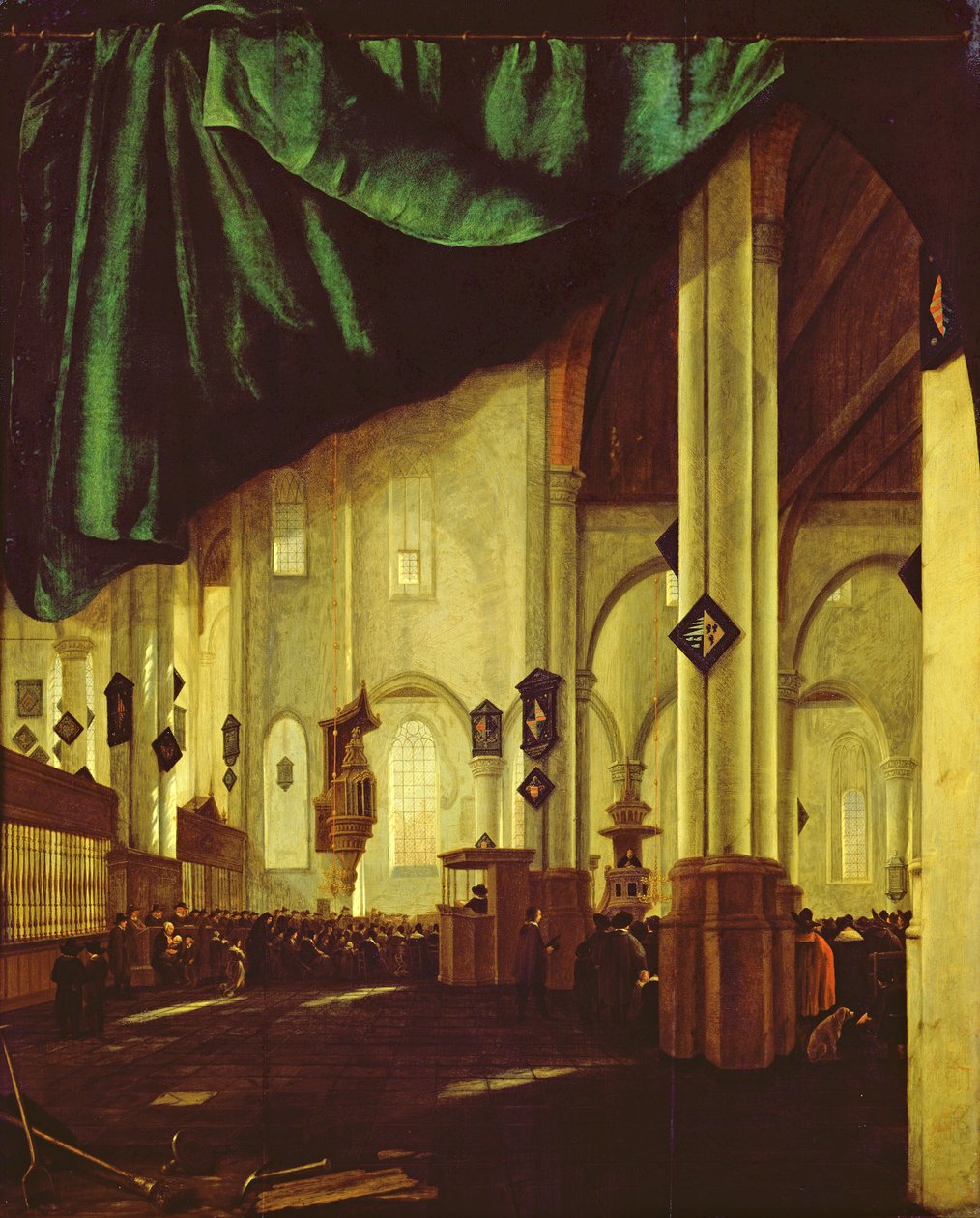 A delfti protestáns templom belseje, 1665 után alkotó: Cornelis de Man
