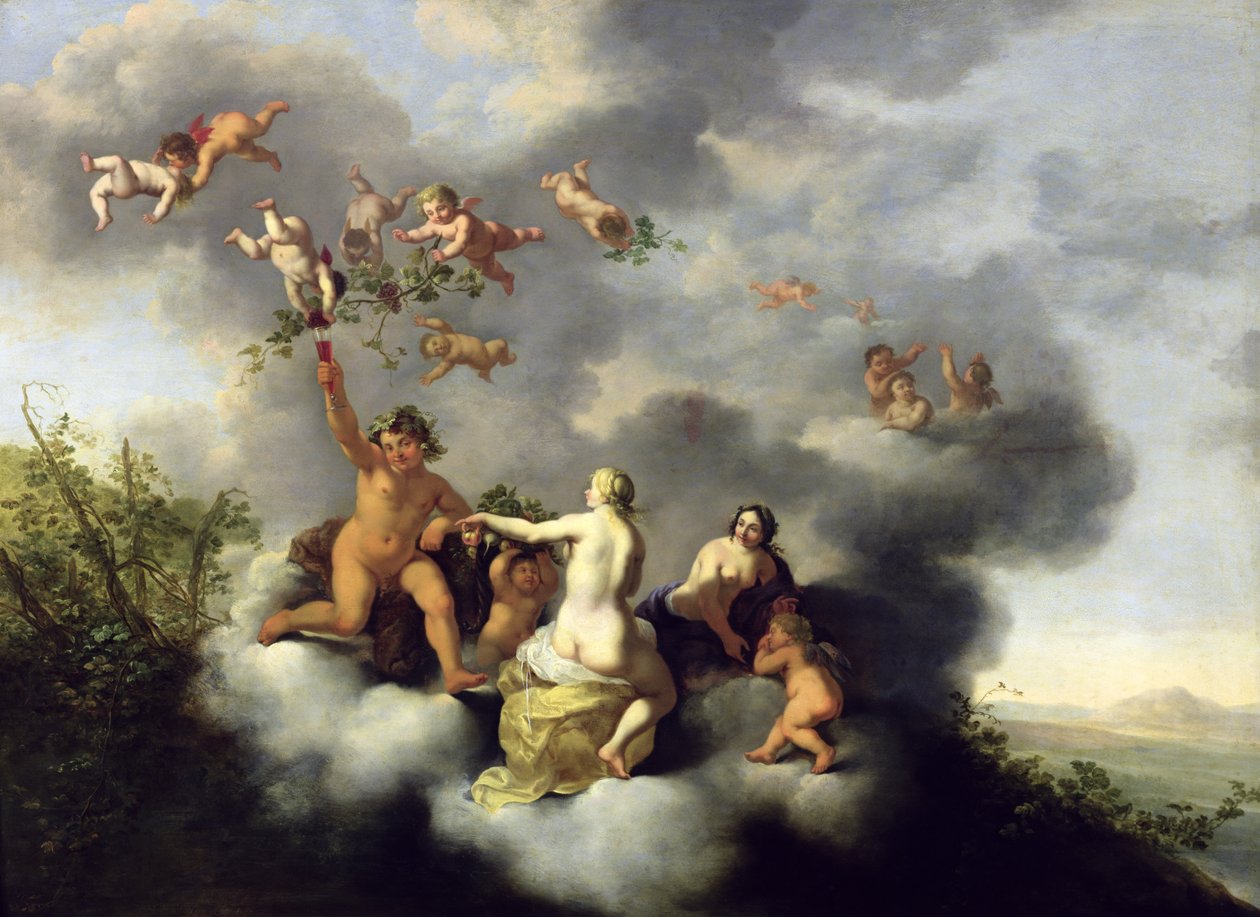 Ceres, Bacchus, Vénusz és Ámor alkotó: Cornelis van Poelenburgh or Poelenburch