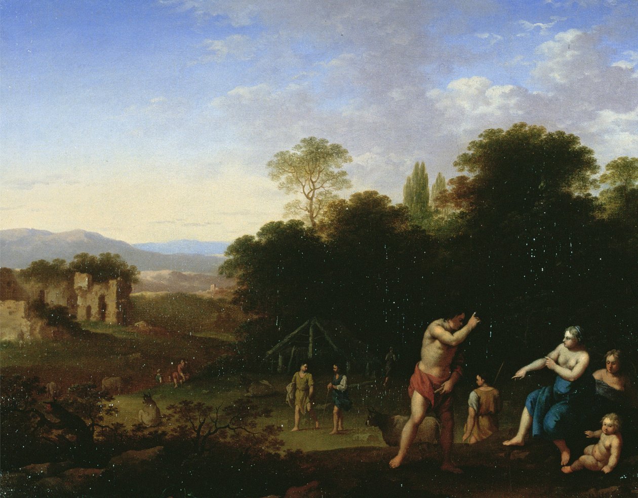 Klasszikus alakok egy tájban, 1630-50 körül alkotó: Cornelis van Poelenburgh or Poelenburch