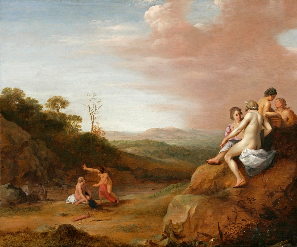 Diana és nimfái a Kallisto felfedezésével alkotó: Cornelis van Poelenburgh or Poelenburch