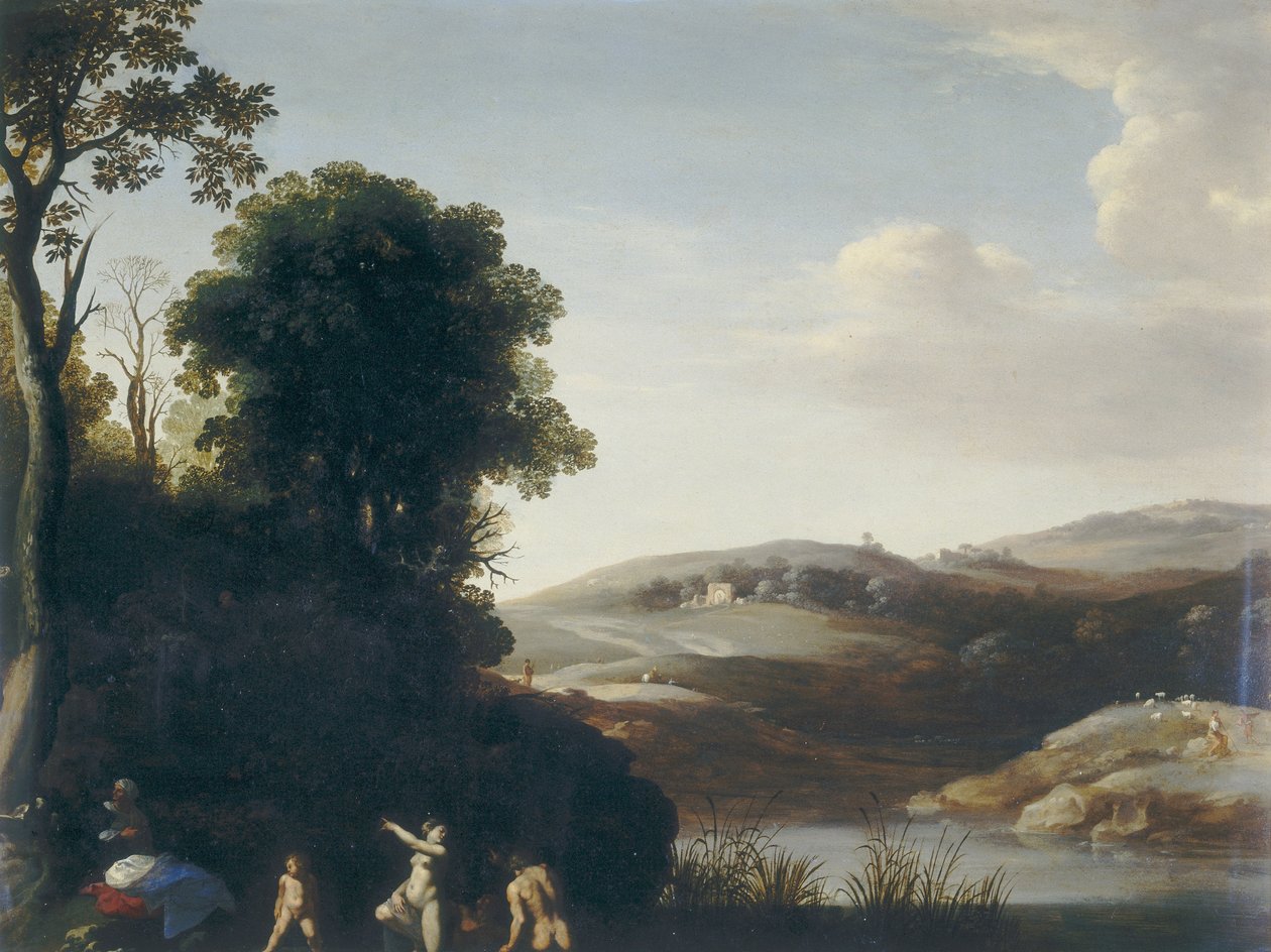 Táj fürdőzőkkel alkotó: Cornelis van Poelenburgh or Poelenburch