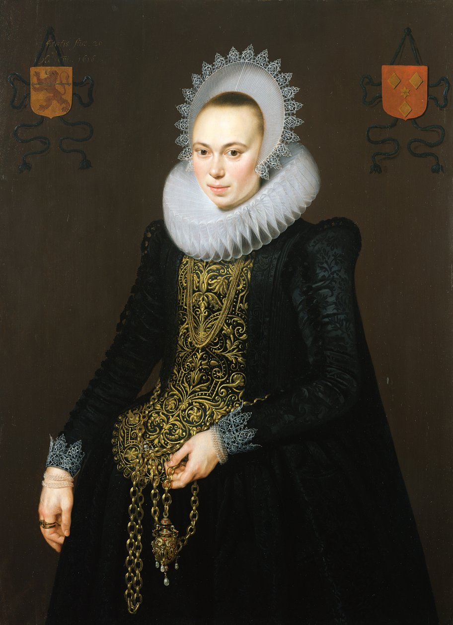 Justina van Teylingen portréja, 1616 (párért lásd: 307901) alkotó: Cornelis van der Voort