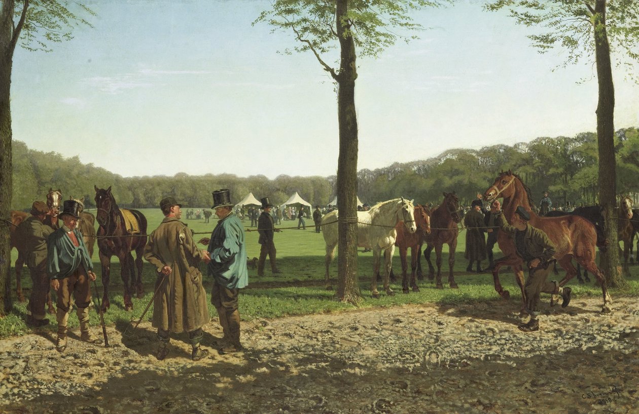 Lóvásár a Maliebaanon Hágában alkotó: Cornelis Albertus Johannes Schermer