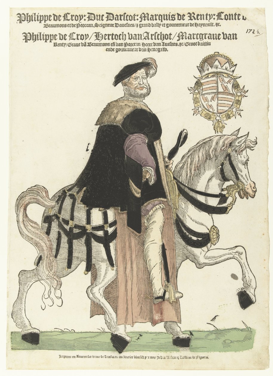 Philip de Croy portréja lóháton alkotó: Cornelis Anthonisz. (manner of)