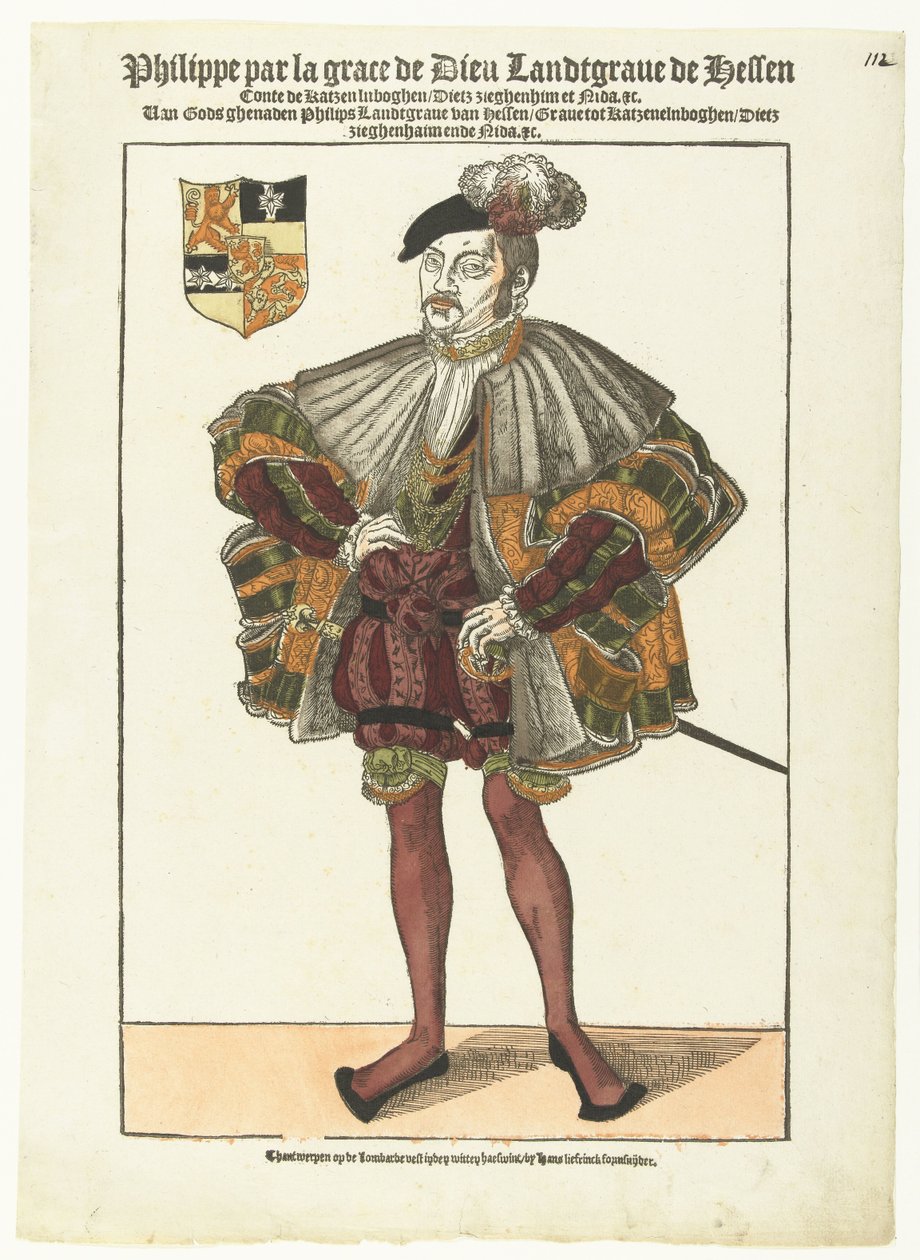 Hesseni Fülöp portréja alkotó: Cornelis Anthonisz. (manner of)