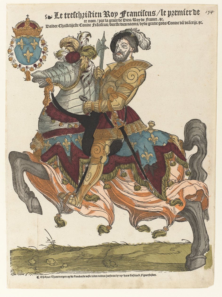 I. Frans portréja lóháton alkotó: Cornelis Anthonisz. (manner of)