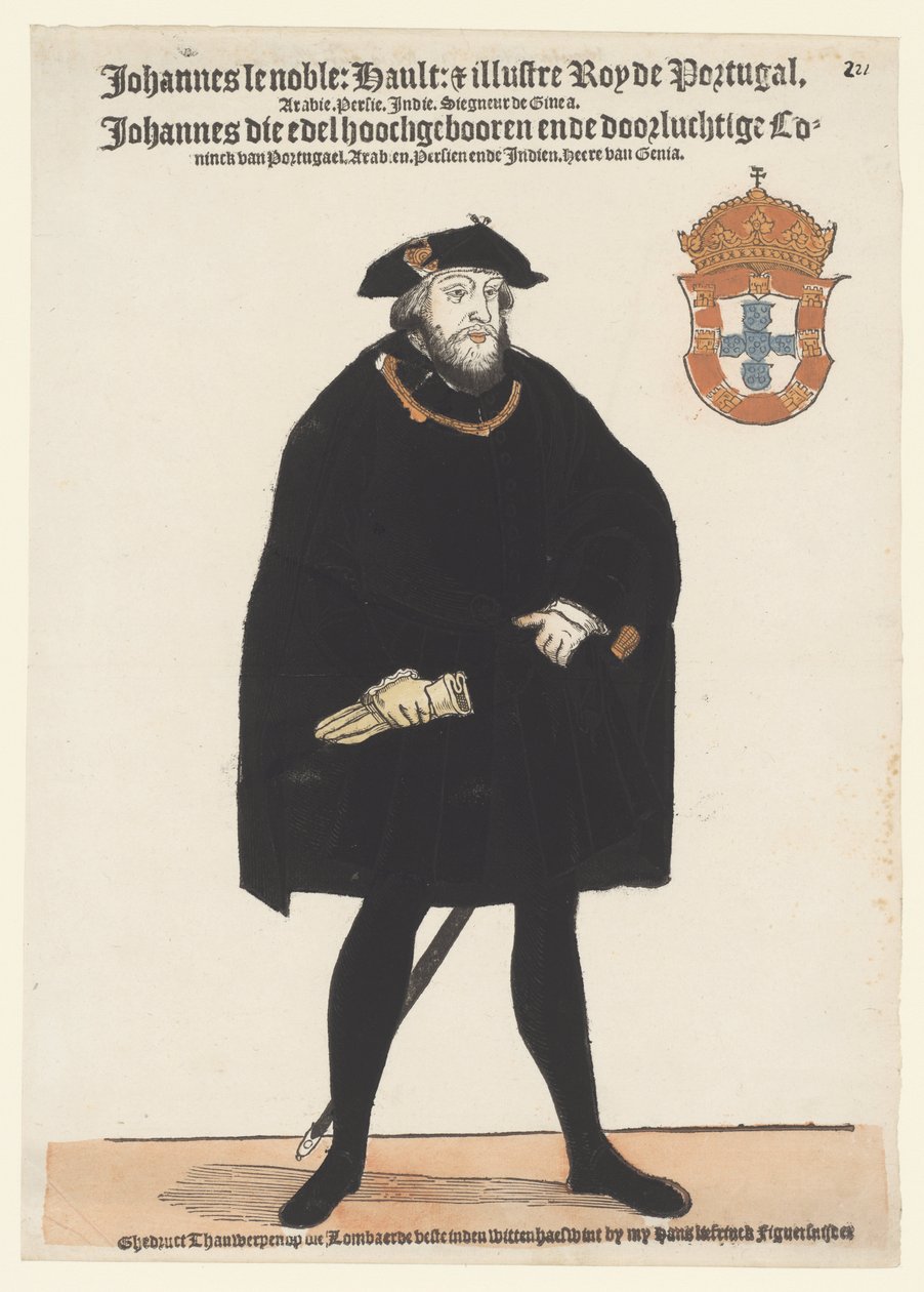 Portugália III. János portréja alkotó: Cornelis Anthonisz. (manner of)