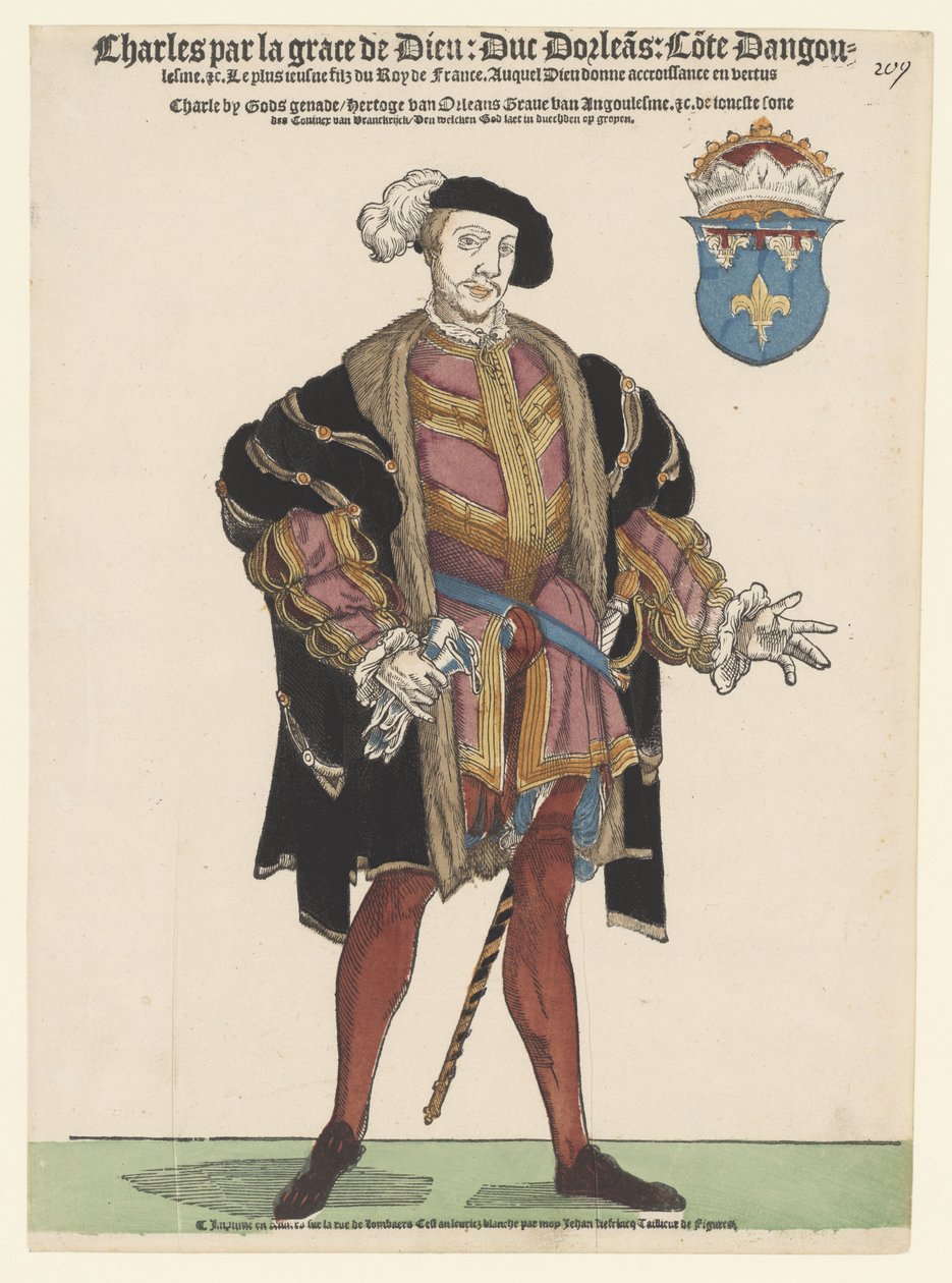 Orléans-i Károly portréja alkotó: Cornelis Anthonisz. (manner of)