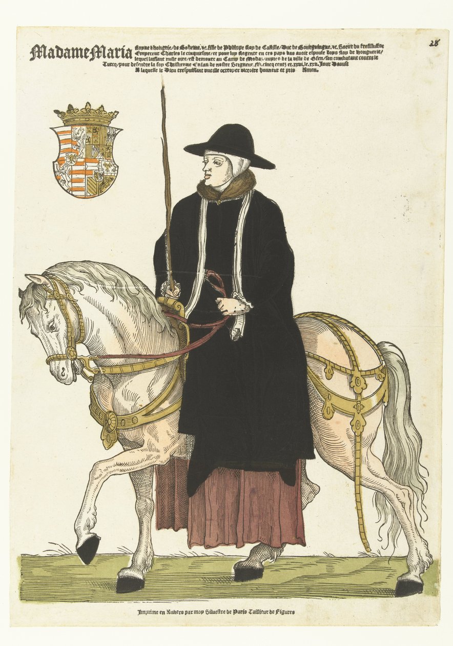 Magyar Mária-portré lóháton alkotó: Cornelis Anthonisz. (manner of)
