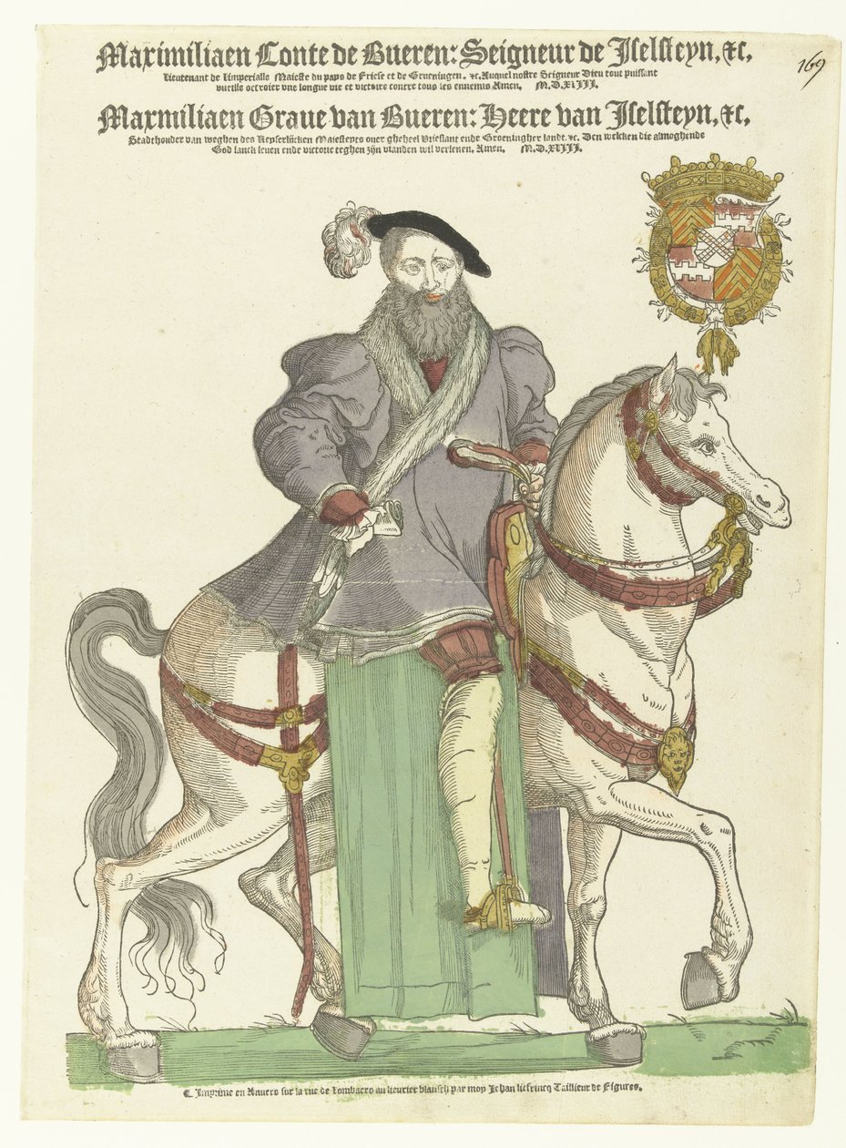 Maximilian van Buren lóháton portréja alkotó: Cornelis Anthonisz. (manner of)