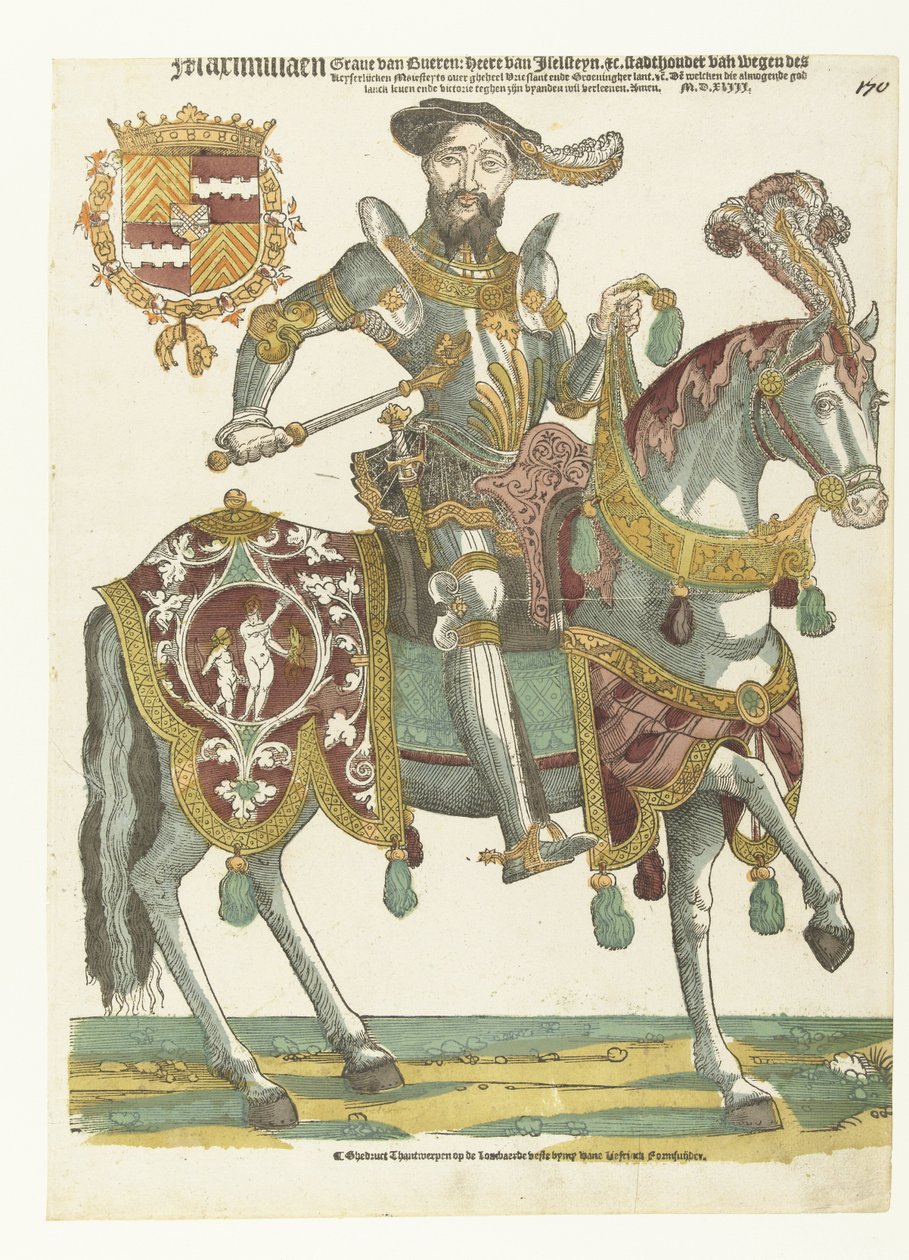 Maximilian van Buren lóháton portréja alkotó: Cornelis Anthonisz. (manner of)
