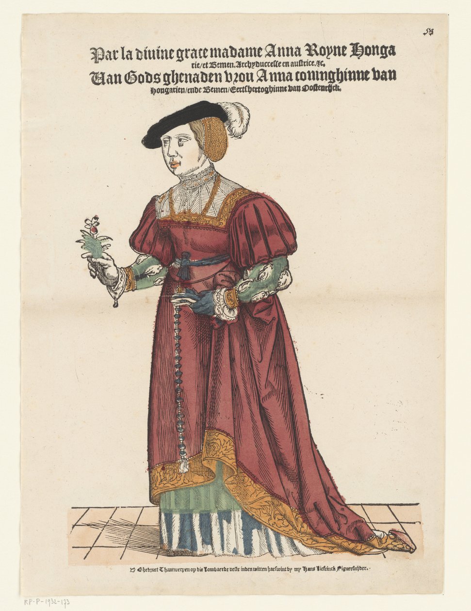 Ausztriai Anna portréja alkotó: Cornelis Anthonisz. (possibly)