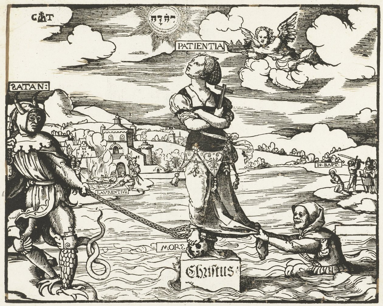 Türelem (Patientia) egy kövön a vízben alkotó: Cornelis Anthonisz.