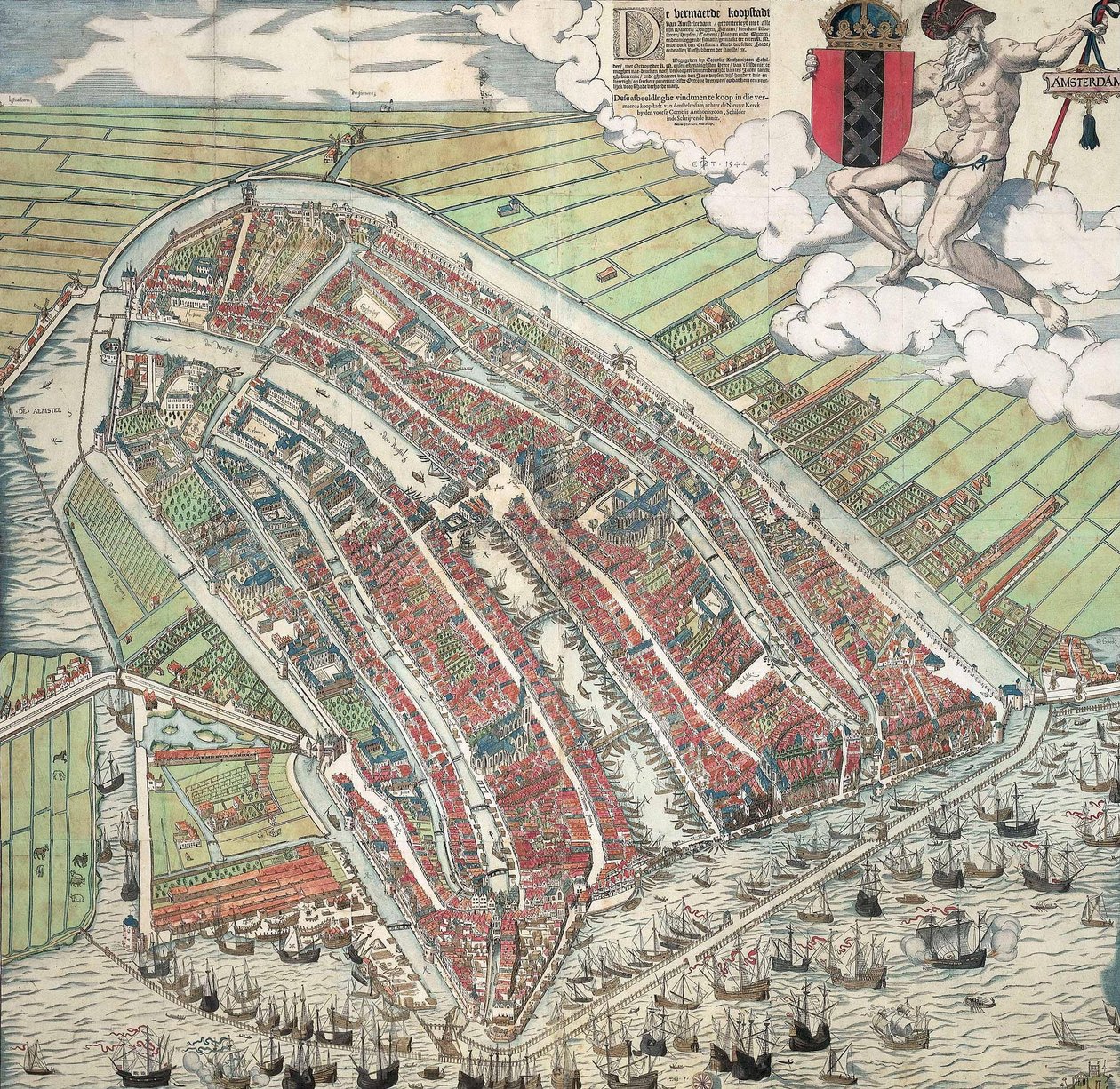 Német: Die berühmte Handelsstadt Amsterdam
Holland: De vermaerde koopstadt van Amstelredam alkotó: Cornelis Anthonisz.
