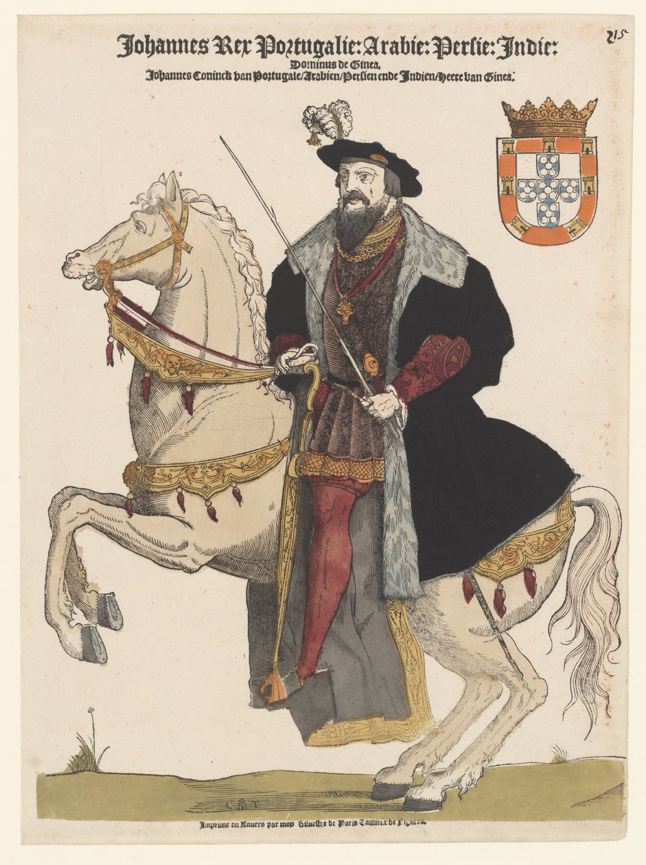 Portugál III. János portréja lovon alkotó: Cornelis Anthonisz.