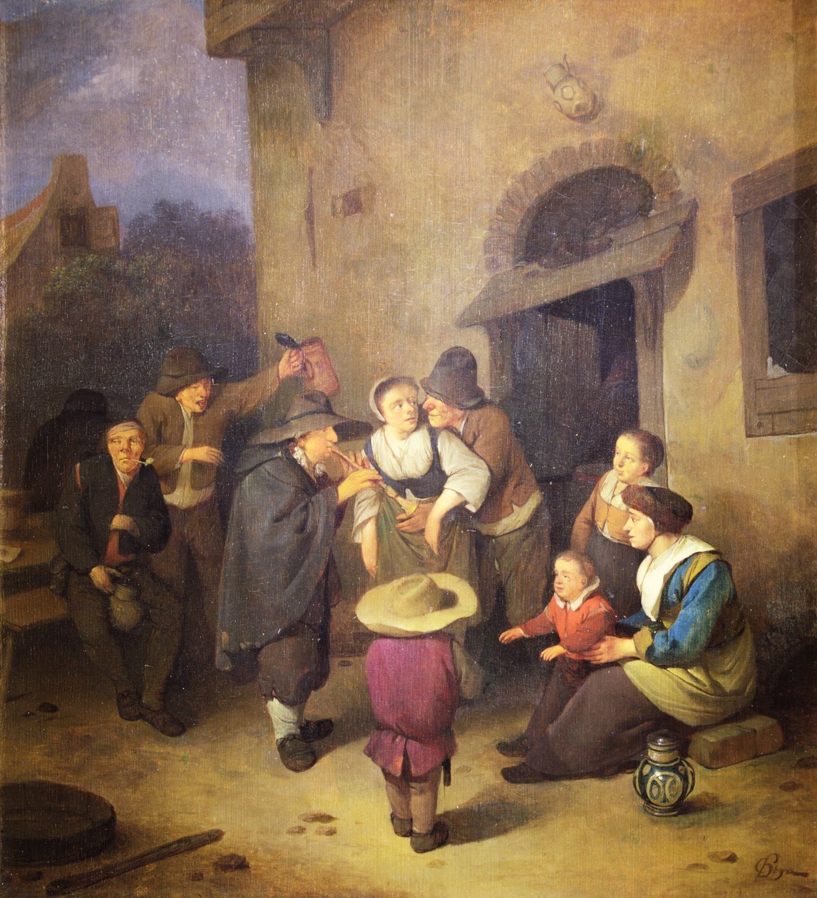 Utcai zenészek (olaj a panelen) alkotó: Cornelis Pietersz Bega