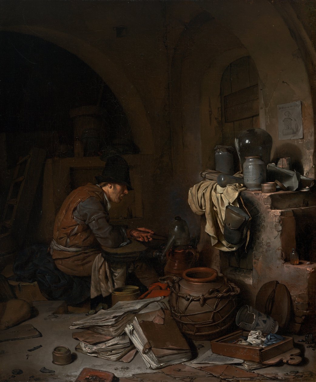 Az alkimista, 1663. alkotó: Cornelis Pietersz Bega