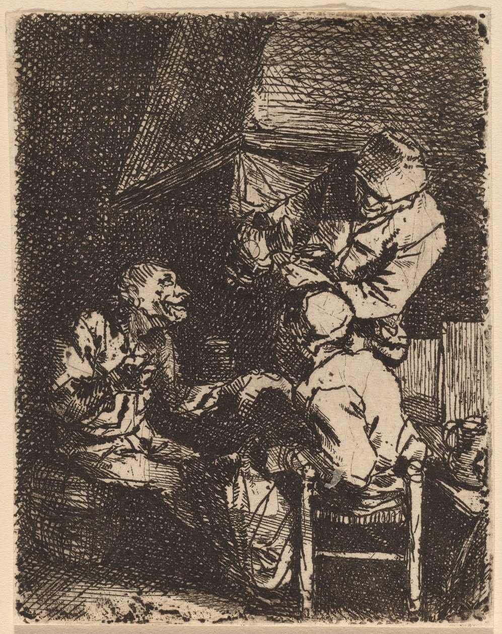Csoport a kandallónál alkotó: Cornelis Pietersz Bega