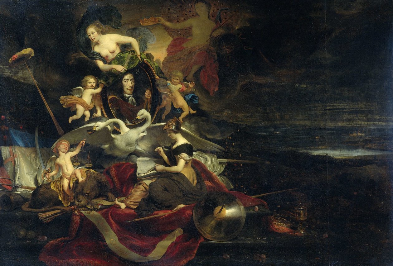 Allegória a holland rohamról a Medway-n (1667), Cornelis de Witt portréjával alkotó: Cornelis Bisschop