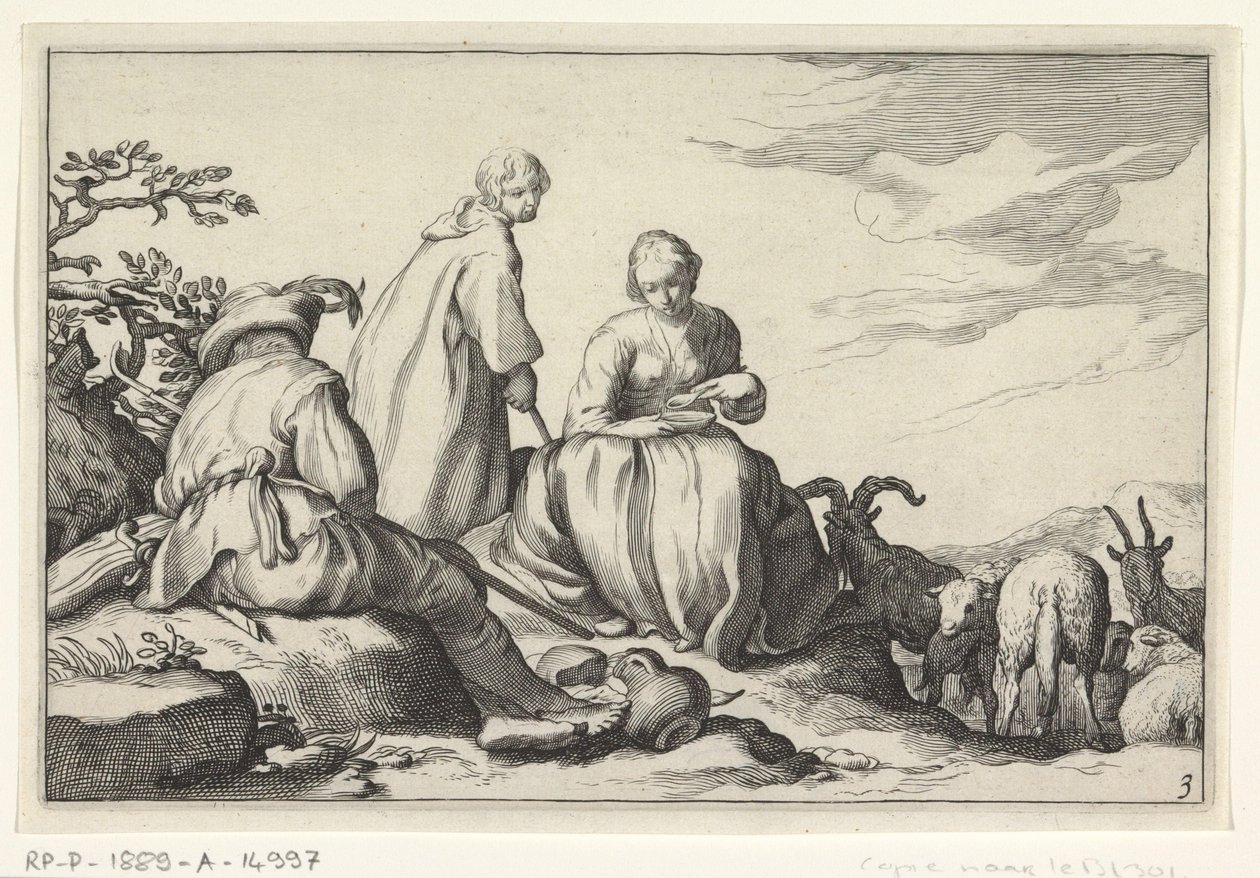 Pásztorok Négy pásztorjelenet (sorozat címe) alkotó: Cornelis Bloemaert (II) (possibly)