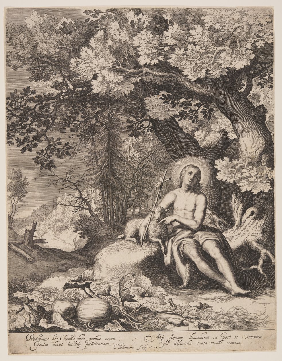 Keresztelő Szent János a tájban alkotó: Cornelis Bloemaert