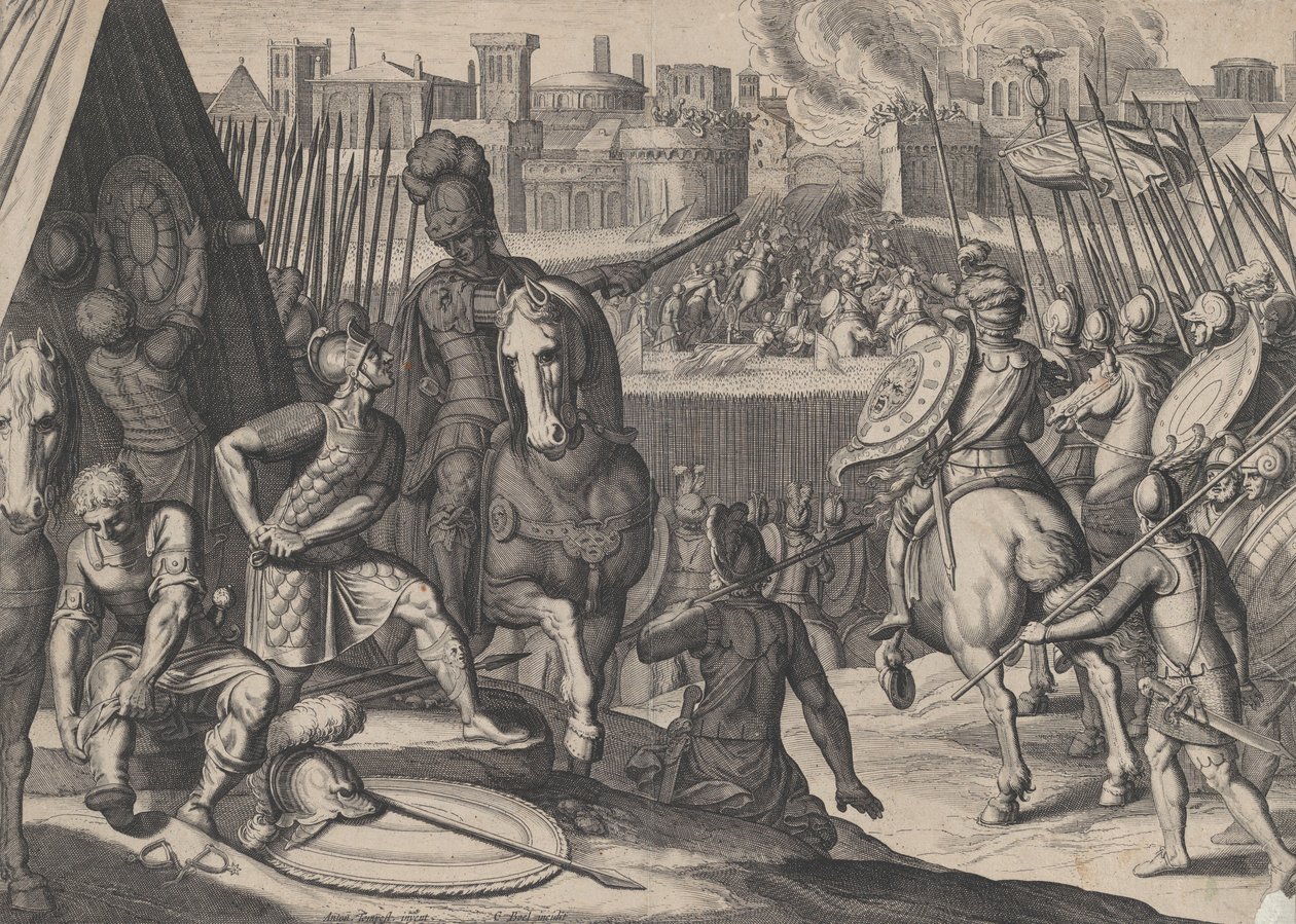 2. tábla: Róma városa, amelyet Bourbon rendőrtiszt vett V. Károly diadalaiból, 1614-ből. alkotó: Cornelis Boel