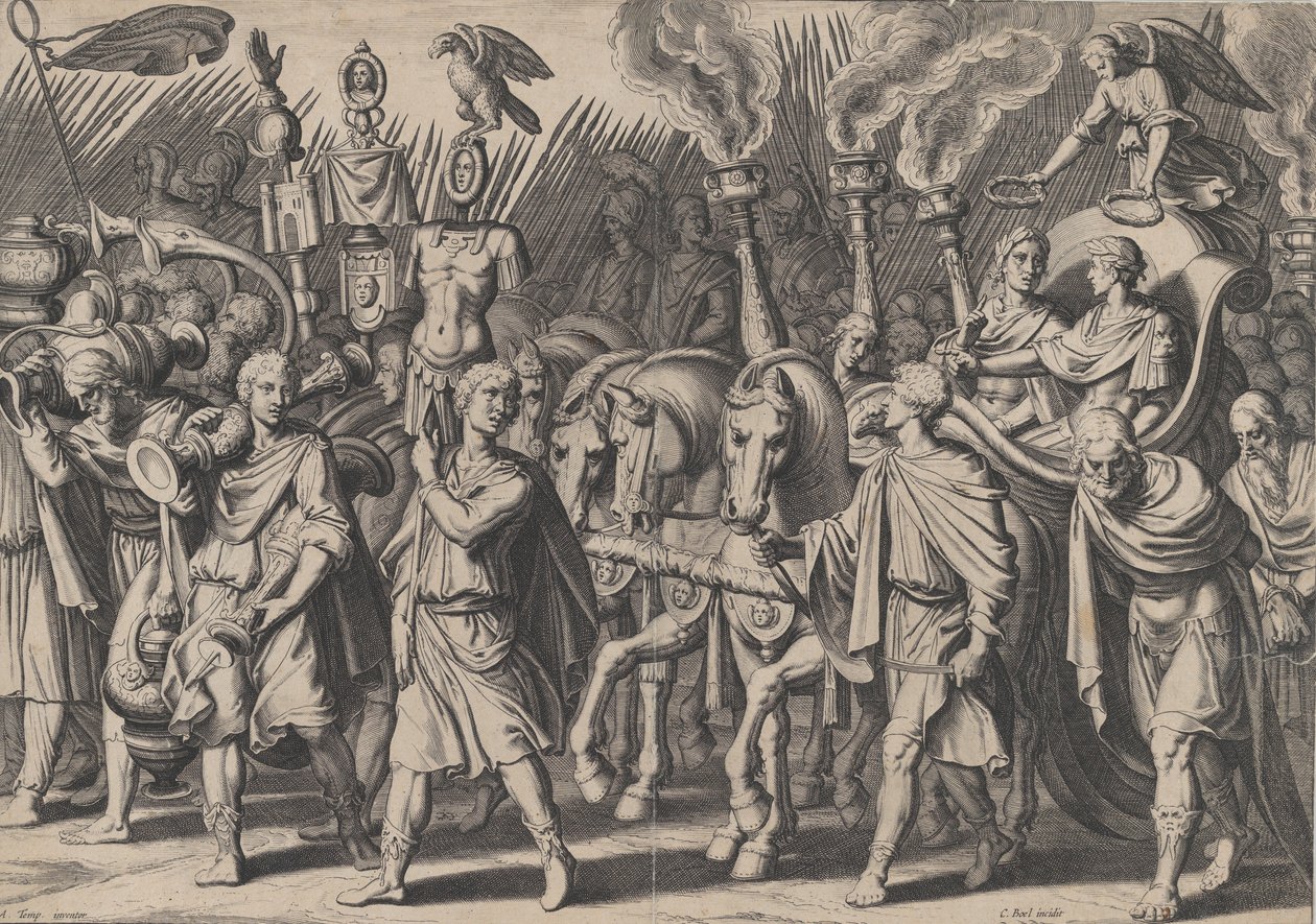 7. tábla: Diadalmenet a törökök felett aratott győzelem után, V. Károly diadalaiból, 1614. alkotó: Cornelis Boel