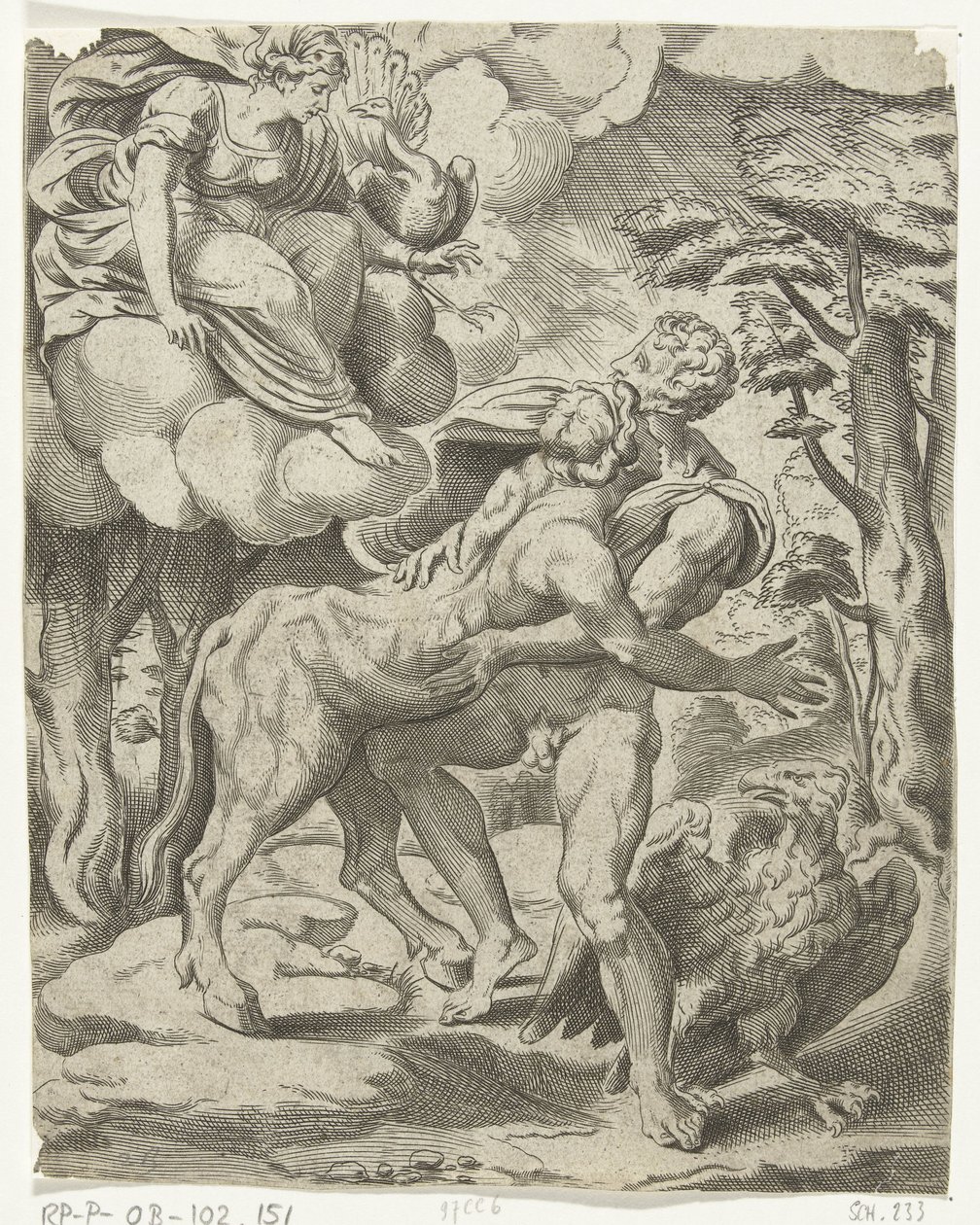 Jupiter, Io és Juno Jupiter szerelmi kalandjai (sorozat címe) alkotó: Cornelis Bos